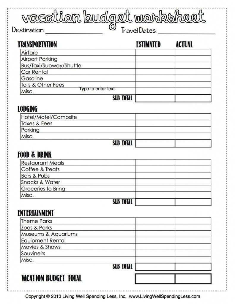 Free Printable Budget Worksheets The Ultimate List Of Budgeting Db 