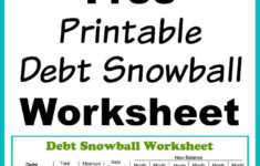 Free Printable Debt Snowball Worksheet Pay Down Your Debt Db excel