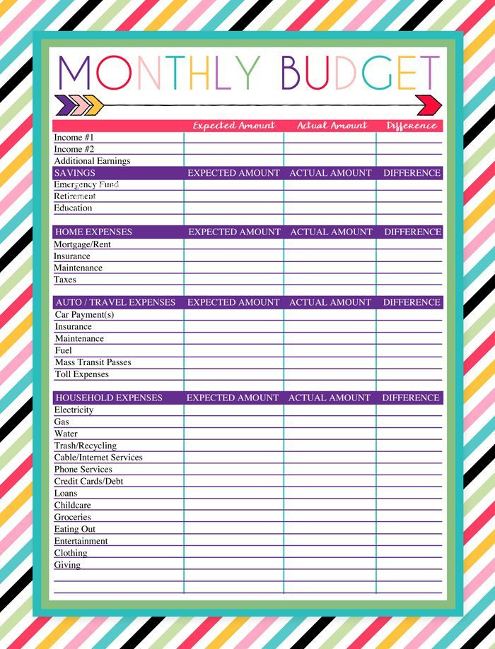 Free Printable Monthly Budget Worksheet Budgeting Worksheets Monthly 