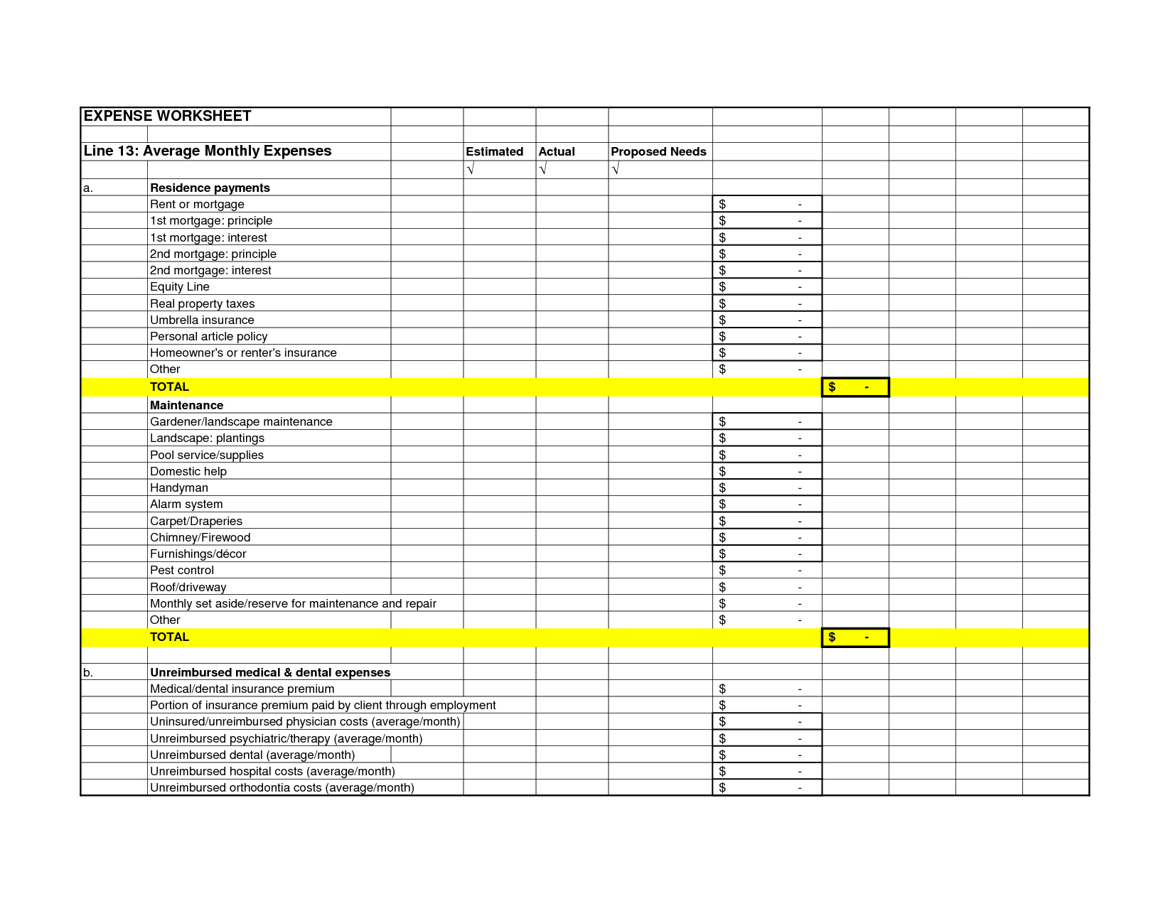 Free Printable Monthly Business Expense Sheet Shop Fresh