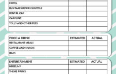 Free Printable Vacation Travel Budget Worksheet Travel Budget