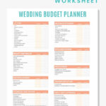 Free Printable Wedding Budget Planner Worksheet