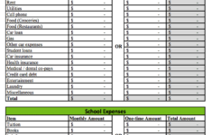 Free Student Budget Worksheet For Excel Official Coupon Code