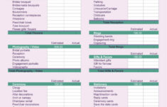 Free Wedding Budget Worksheets 14 Templates For Excel
