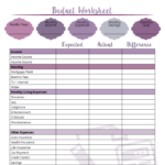 Fun And Pretty Printable Budget Worksheet With Custom Spots To Fits