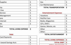 Gail Vaz Oxlade Budget Excel Blank Worksheet Printable Spreadsheet