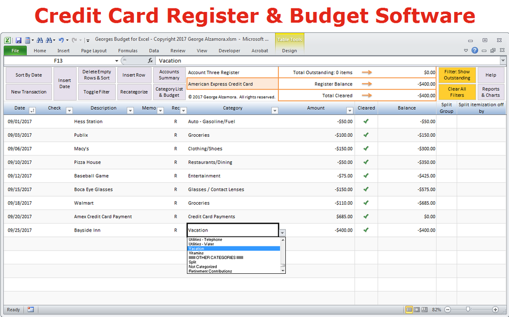 Georges Budget For Excel V12 0 Budgeting Budget Spreadsheet 