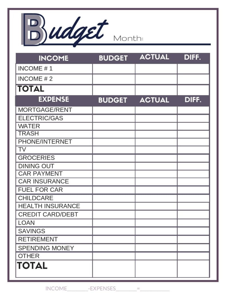 Great Budget Worksheet Free Budgeting Printable To Help You Learn To 