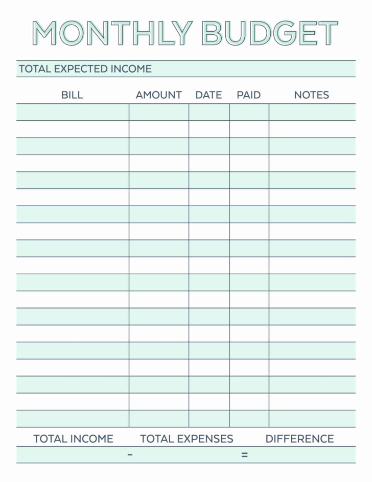 Budget Planner Worksheet Free Doc