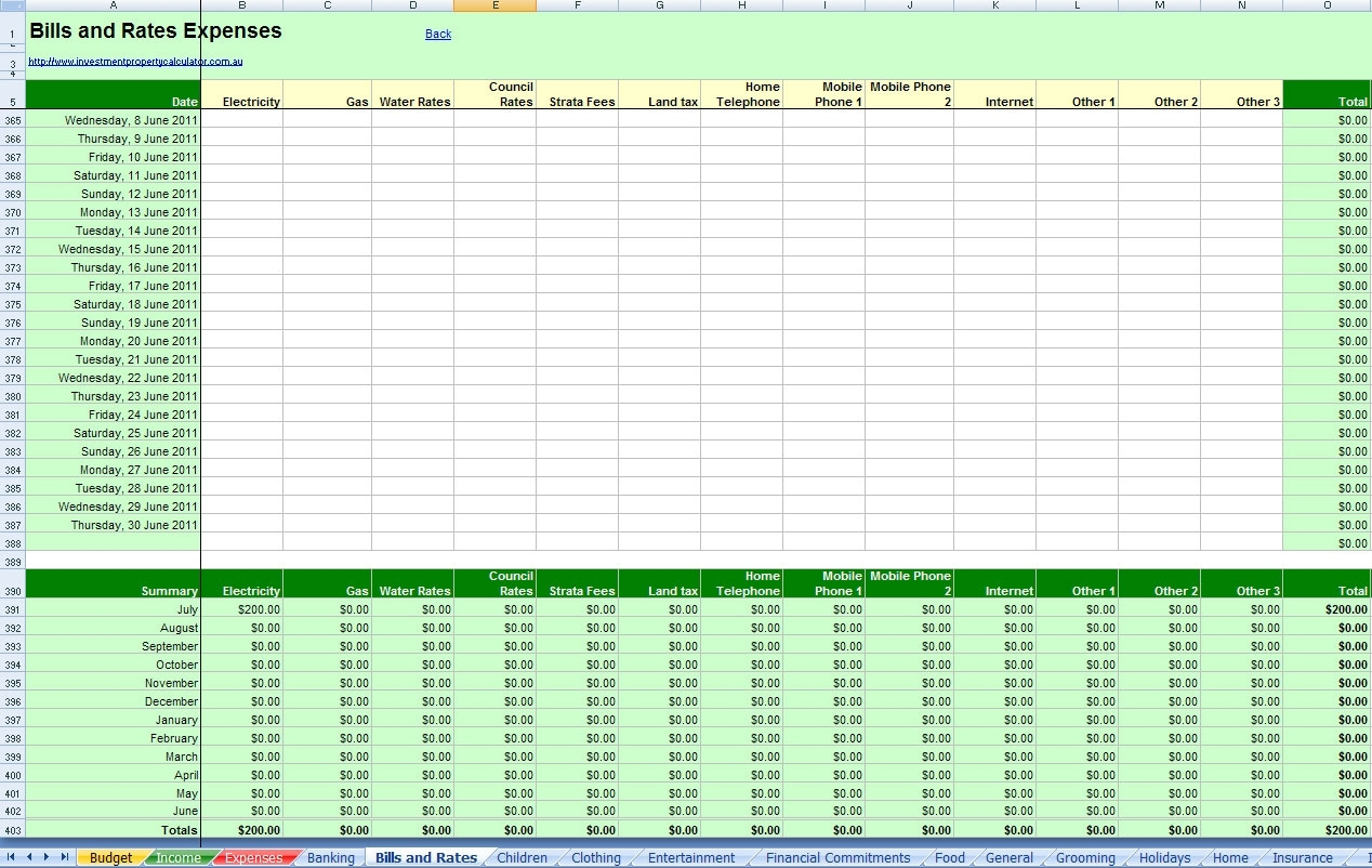 Monthly Budget Planner Excel Free Download Db excel