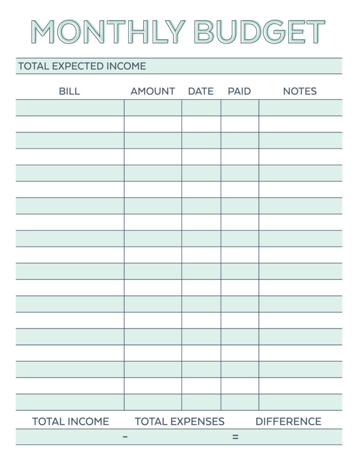 Free Budget Planning Worksheet Printable