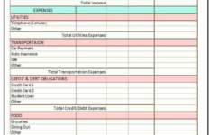 Monthly Budget Worksheet Example Worksheets