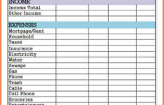 Monthly Budget Worksheet Excel Template Business