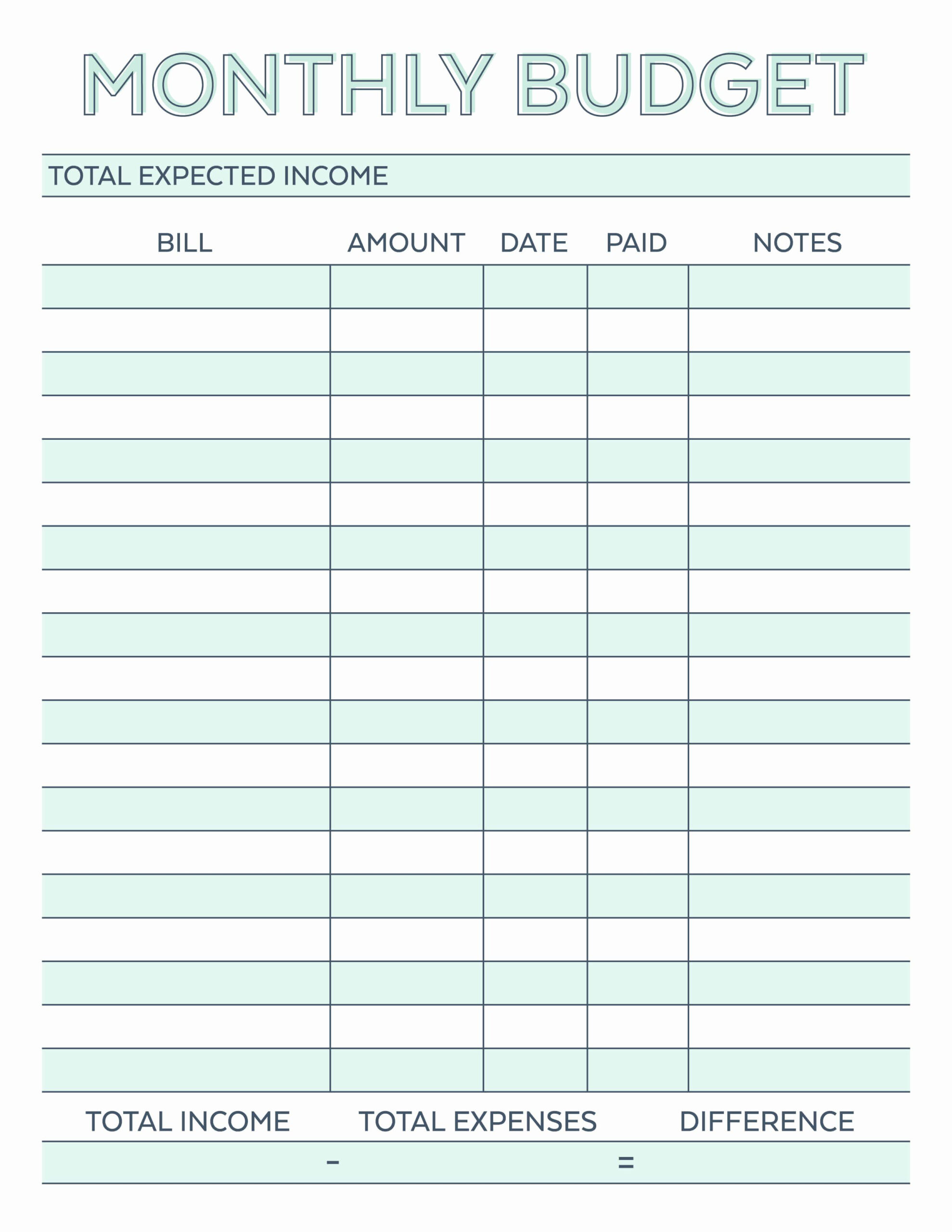 Monthly Budget Worksheet Pdf Inspirational Monthly Bud Planner Free 