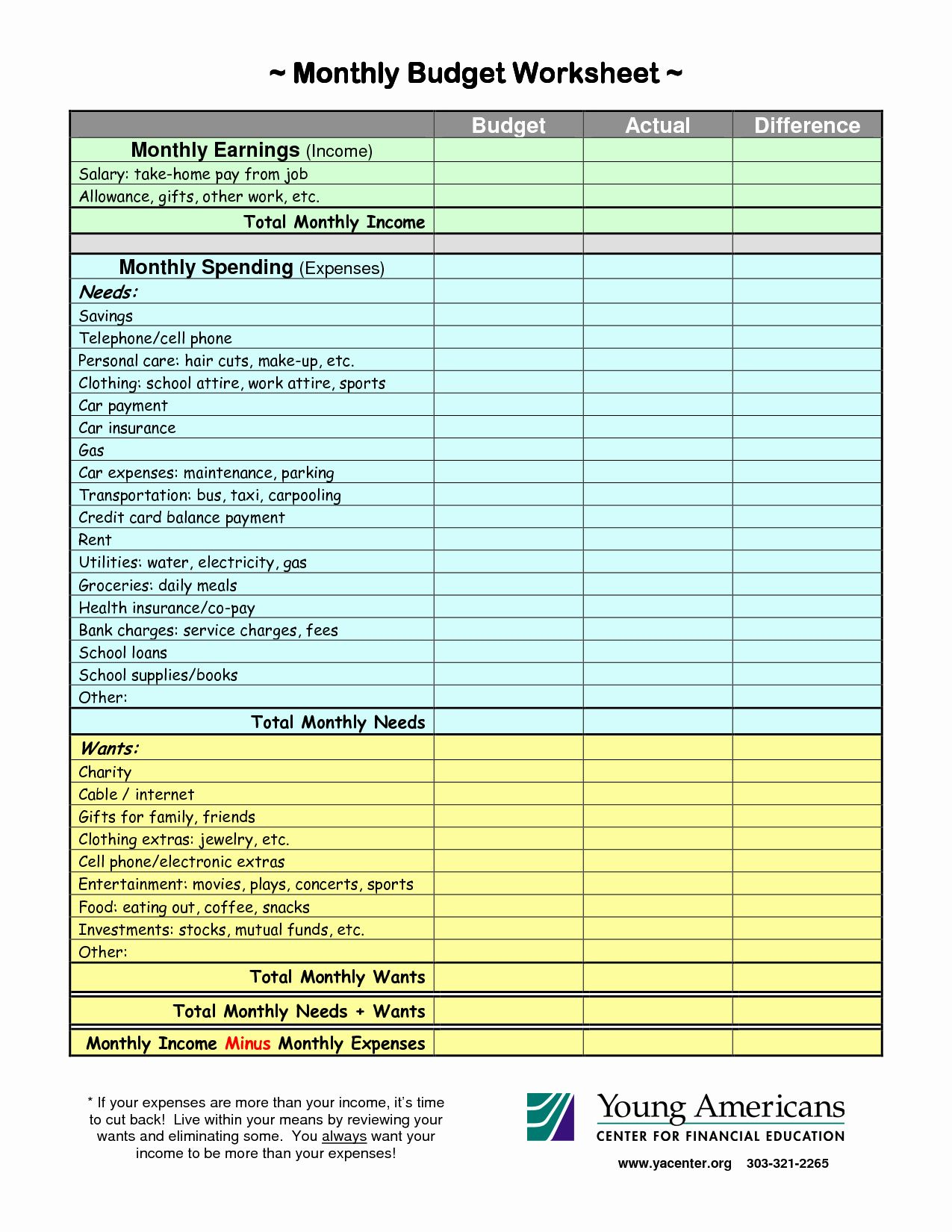 Monthly Budget Worksheet Pdf Lovely Best S Of Home Monthly Bud 