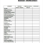 Monthly Budget Worksheet Simple Monthly Budget Template Simple