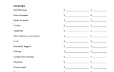 Monthly Personal Budget Worksheet In Word And Pdf Formats