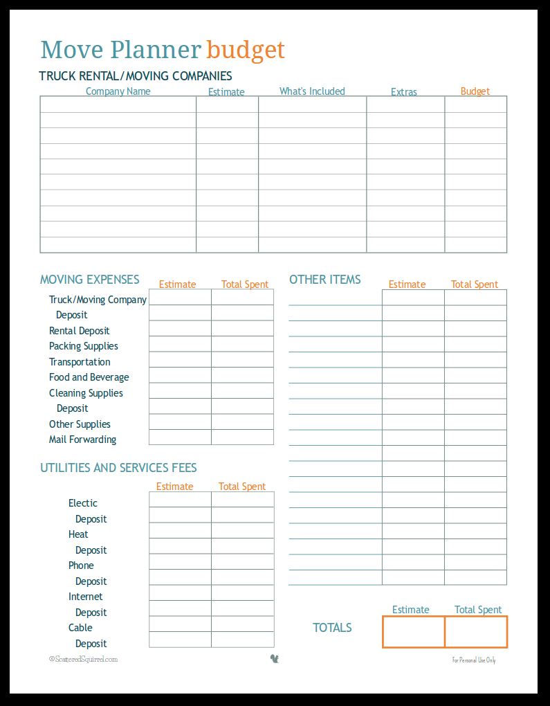 Moving Out Budget Template 3 Small But Important Things To Observe In 