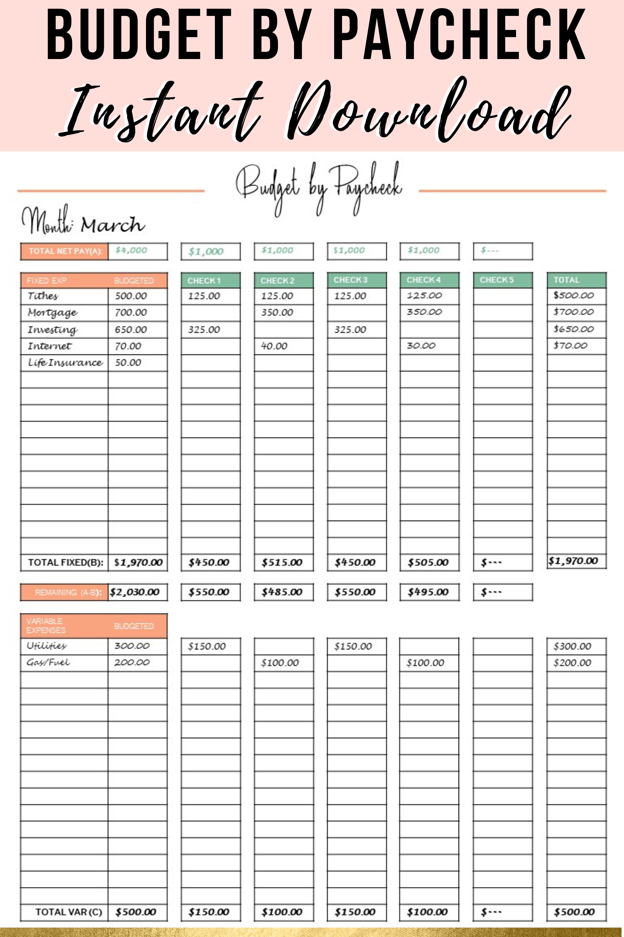 Free Printable Budget Sheets Pdf Budgeting Worksheets