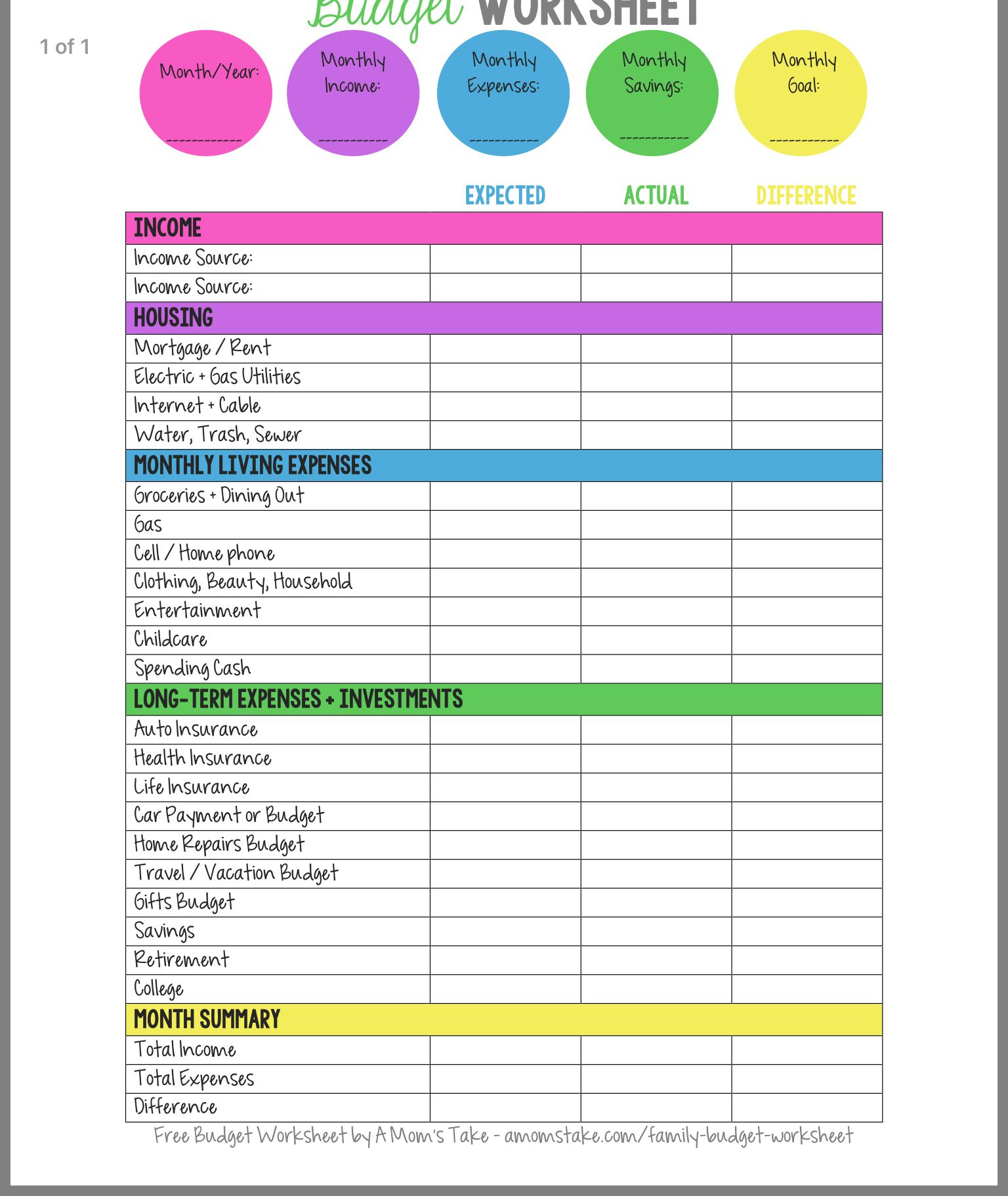 Pin By Pamela Lacy On Frugal Finds Family Budget Worksheet Family 