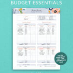 Printable Bare Bones Budget Worksheet Bare Bones Budget Etsy