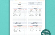 Printable Bare Bones Budget Worksheet Bare Bones Budget Etsy