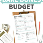 Printable Bare Bones Budget Worksheet Budgeting Budgeting Worksheets