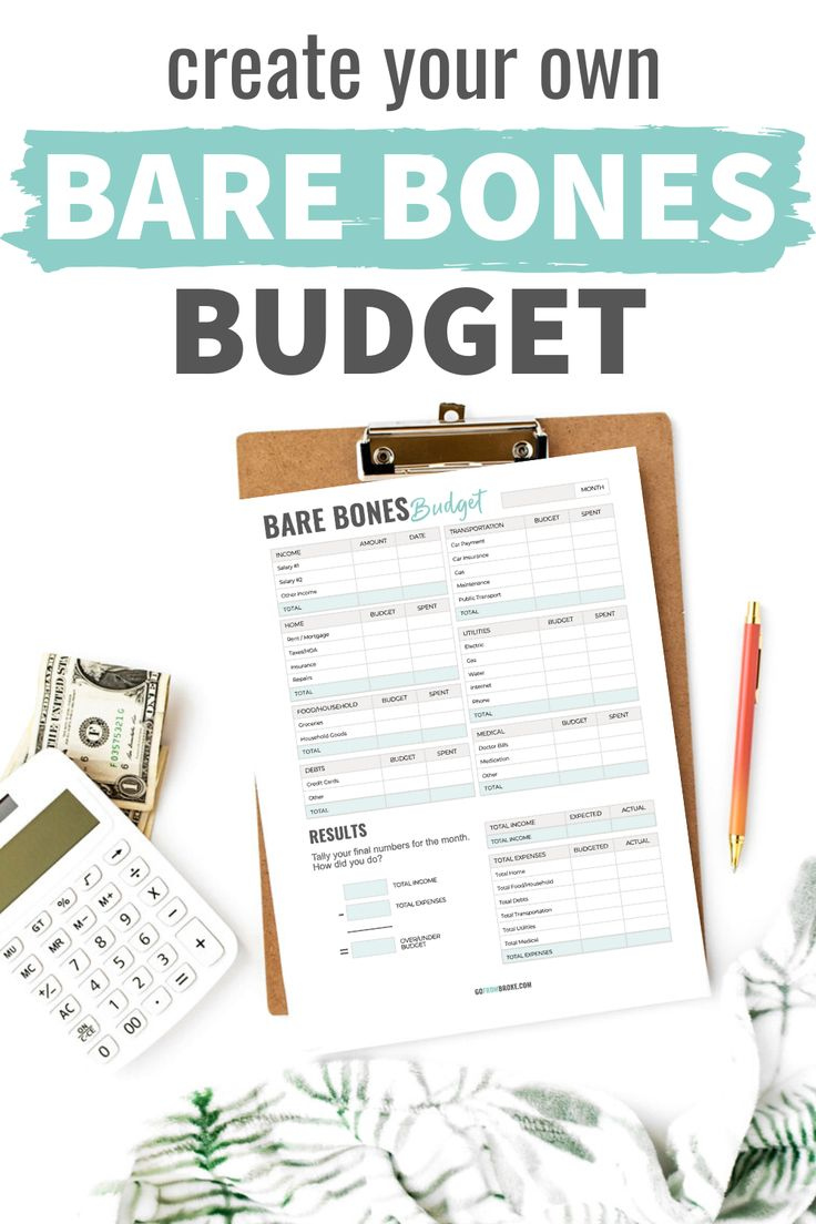 Printable Bare Bones Budget Worksheet Budgeting Budgeting Worksheets 