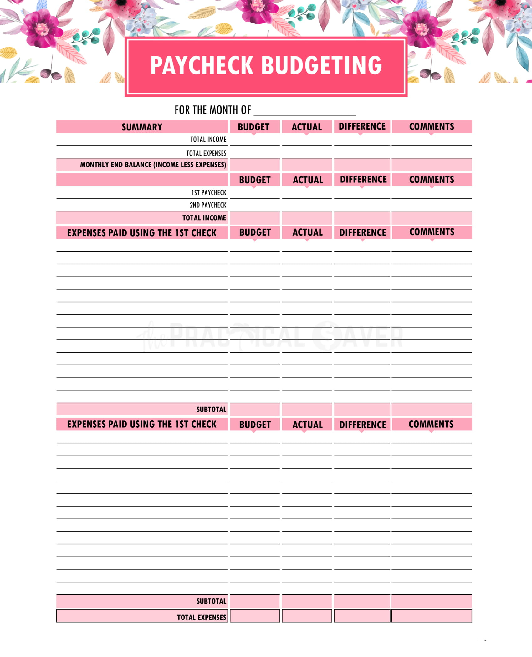 Printable Budget Worksheet Free 25 Free Budget Printables That ll 
