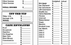 Printable Budget Worksheet Template Culturopedia