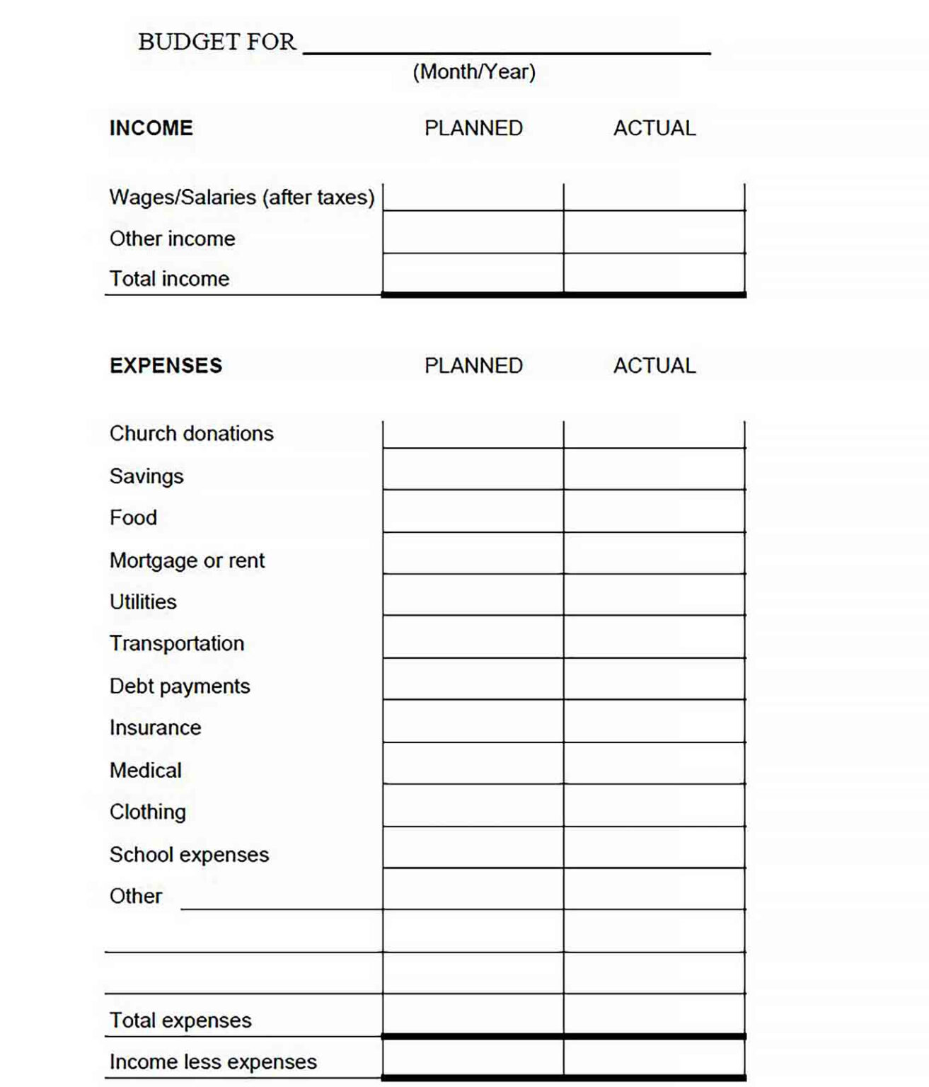 Printable Budget Worksheet Template Culturopedia | Budgeting Worksheets