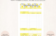 Printable Monthly Budget Fixed And Variable Expenses Etsy