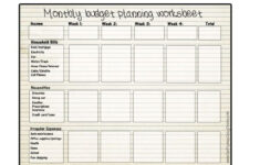 Printable Monthly Budget Planning Worksheet To Track Spending