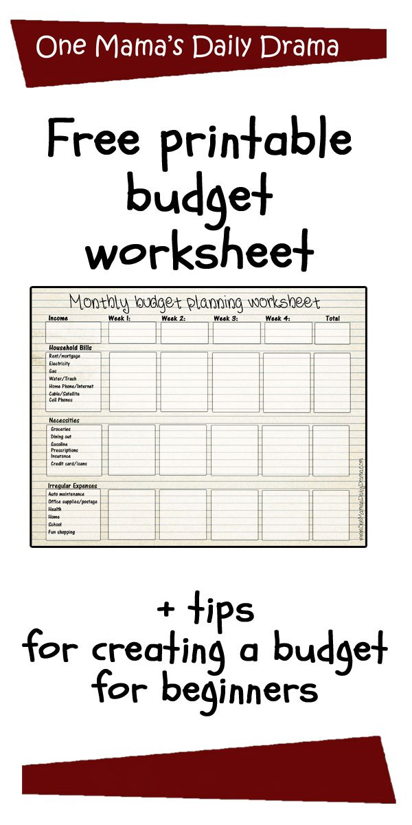 Printable Monthly Budget Planning Worksheet To Track Spending 