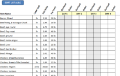 Restaurant Vendor Order Guide Workbook Spreadsheet