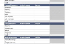 Retirement Budget Calculator Excel Templates Excel Spreadsheets