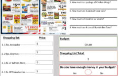 Shoprite Circular Math And Budgeting Worksheet