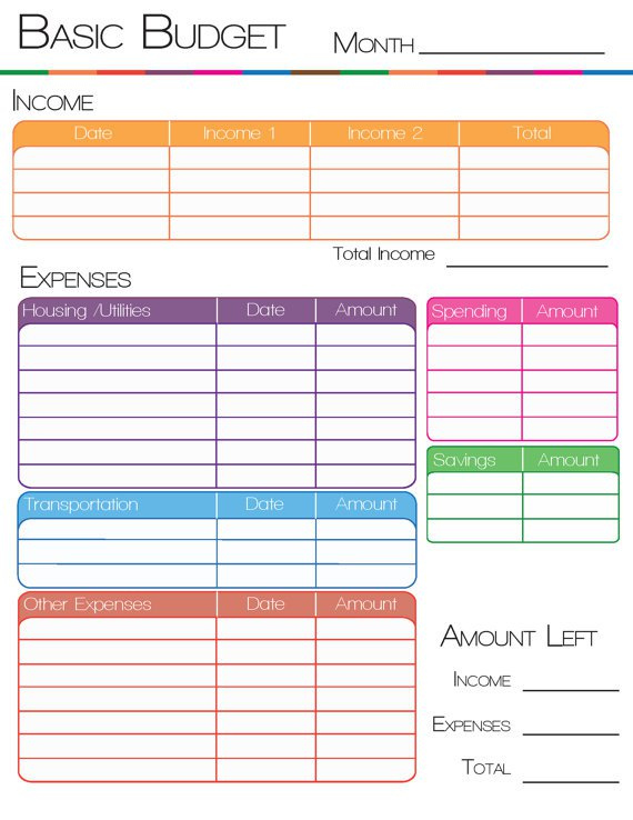 Simple Monthly Budget Forms Free Worksheets Samples