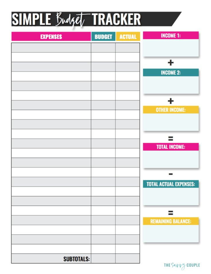 Simple Monthly Budget Template Digital Download Monthly Budget 