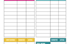 Simple Monthly Budget Template Printable Digital Fillable The