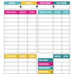Simple Monthly Budget Template Printable Digital Fillable The