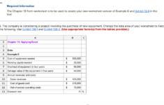 Solved Required Information The Chapter 13 Form Worksheet Chegg