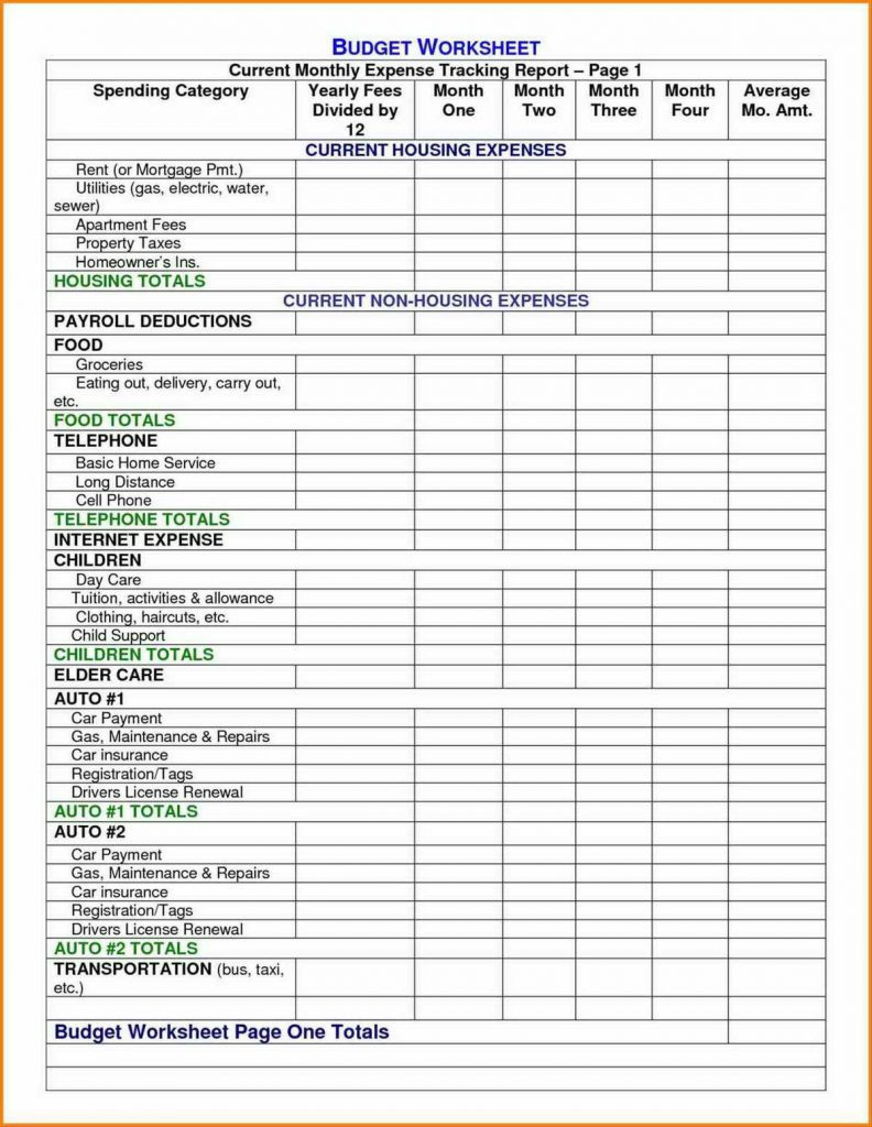 Spending Plan Worksheet Db excel