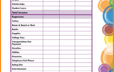 Student Expenses Spreadsheet Inside Budget Worksheet For Students