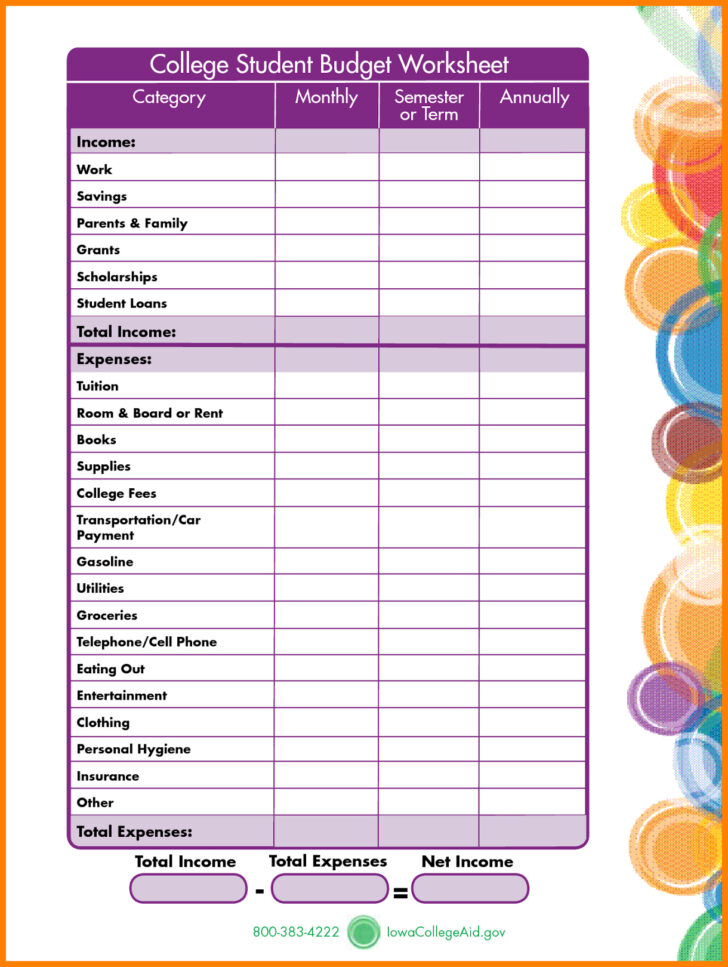 Budgeting Worksheets For Elementary Students