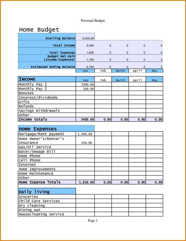 Suze Orman Budget Worksheet