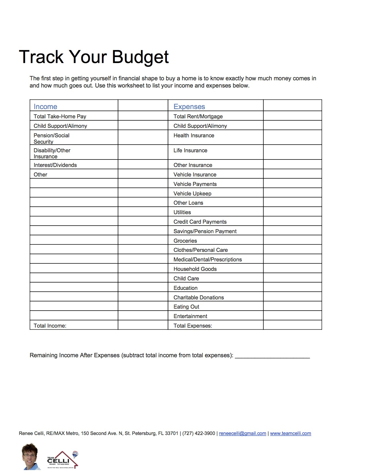 Use A Budget Worksheet To Prepare For Buying A Home