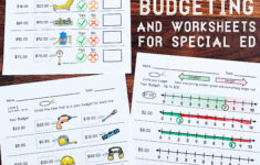 Visual Budgeting Worksheets For Special Ed Special Education Math