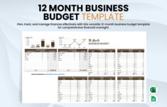 12 Month Business Budget Template In Excel, Google Sheets with regard to 12 Month Budget Worksheet