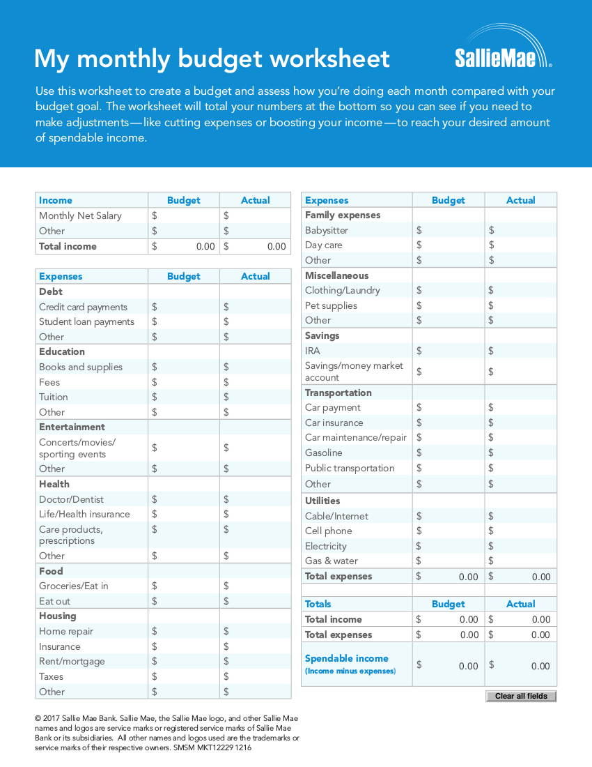 19+ Budget Worksheet Examples To Download regarding Wells Fargo My Budget Worksheet